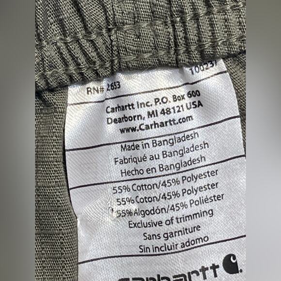 heavy-duty practical rugged Carhartt drawstring canvas cargo pants X-Large - Picture 4 of 15